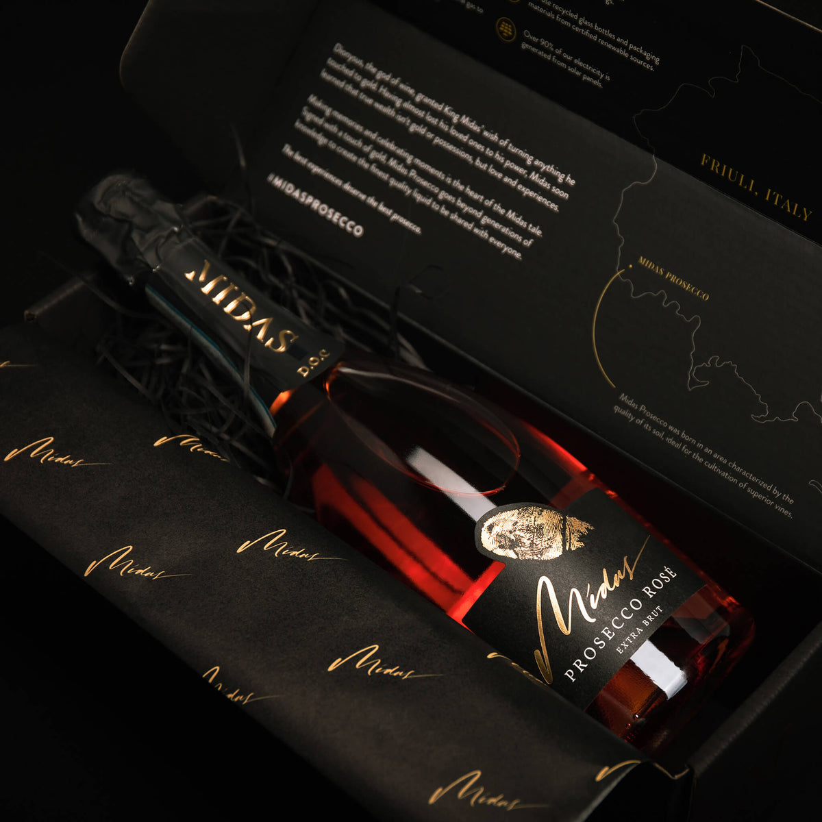 Midas Prosecco Rosé Gift Box Inside
